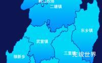 echarts来宾市武宣县geoJson地图局部颜色渐变代码演示