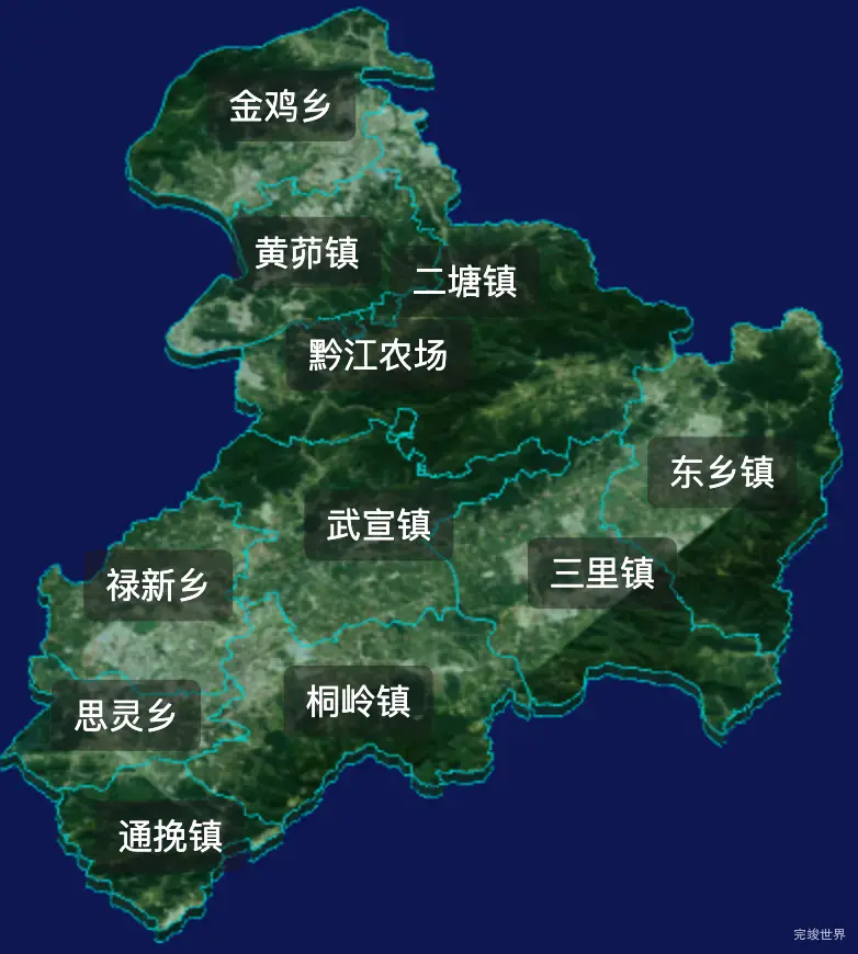 threejs来宾市武宣县geoJson地图3d地图