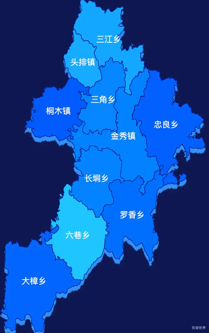 echarts来宾市金秀瑶族自治县geoJson地图 visualMap控制地图颜色