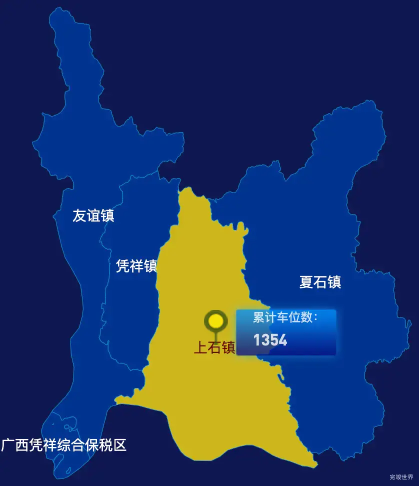 echarts崇左市凭祥市geoJson地图点击地图插小旗