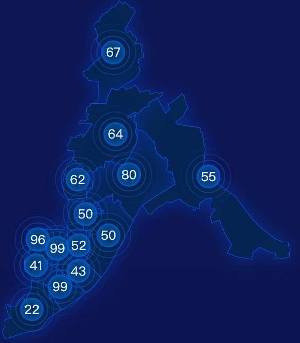echarts杭州市上城区geoJson地图圆形波纹状气泡图