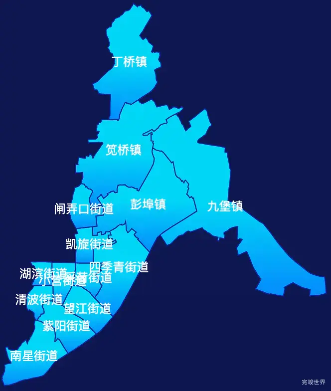 echarts杭州市上城区geoJson地图局部颜色渐变