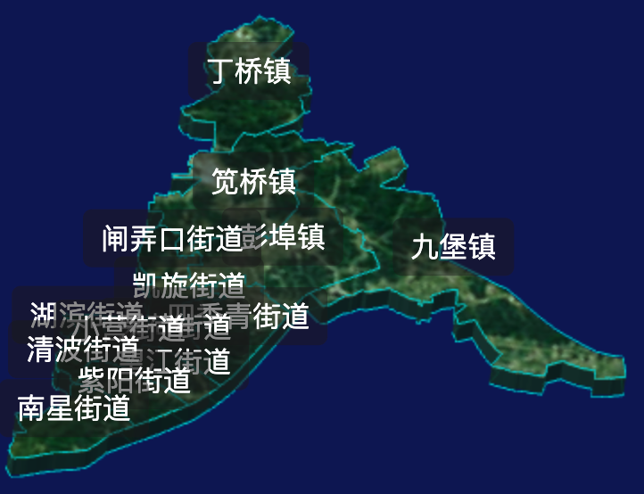 threejs杭州市上城区geoJson地图3d地图自定义贴图加CSS2D标签