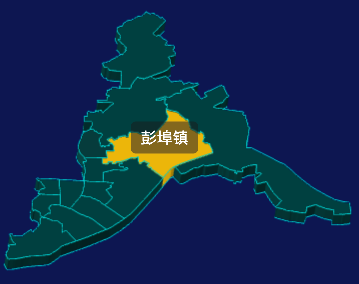 threejs杭州市上城区geoJson地图3d地图鼠标移入显示标签并高亮
