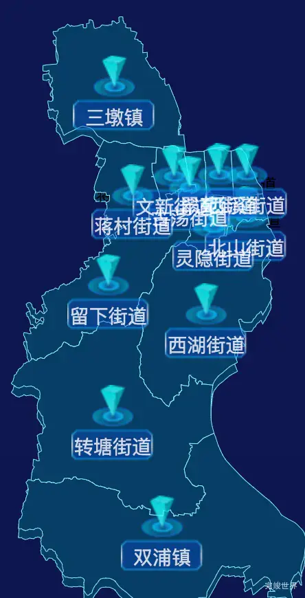 echarts杭州市西湖区geoJson地图点击跳转到指定页面