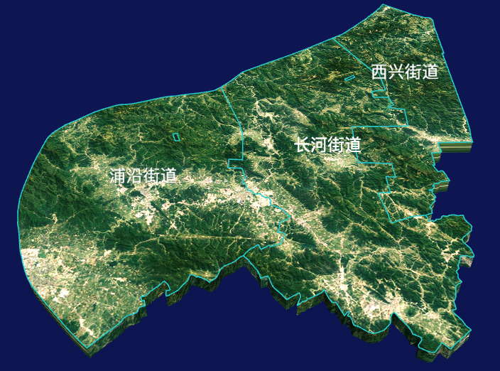 echarts杭州市滨江区geoJson地图3d地图自定义贴图-绿色地面