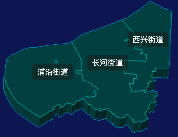 threejs杭州市滨江区geoJson地图3d地图css2d标签