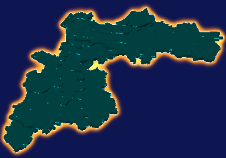 threejs杭州市萧山区geoJson地图3d地图添加金色效果
