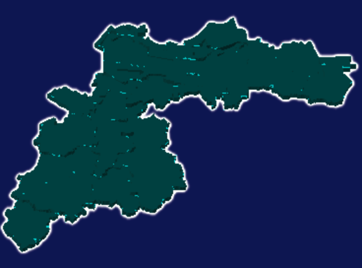 threejs杭州市萧山区geoJson地图3d地图添加描边效果