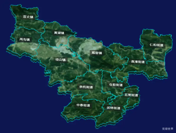 threejs杭州市余杭区geoJson地图3d地图CSS3D标签