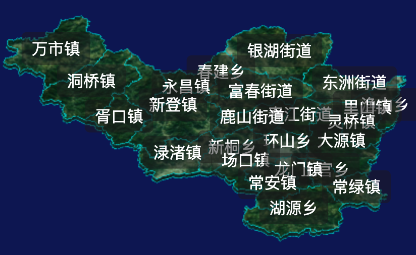 threejs杭州市富阳区geoJson地图3d地图自定义贴图加CSS2D标签