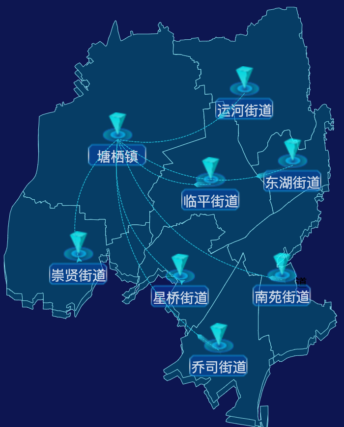 echarts杭州市临平区geoJson地图自定义label样式
