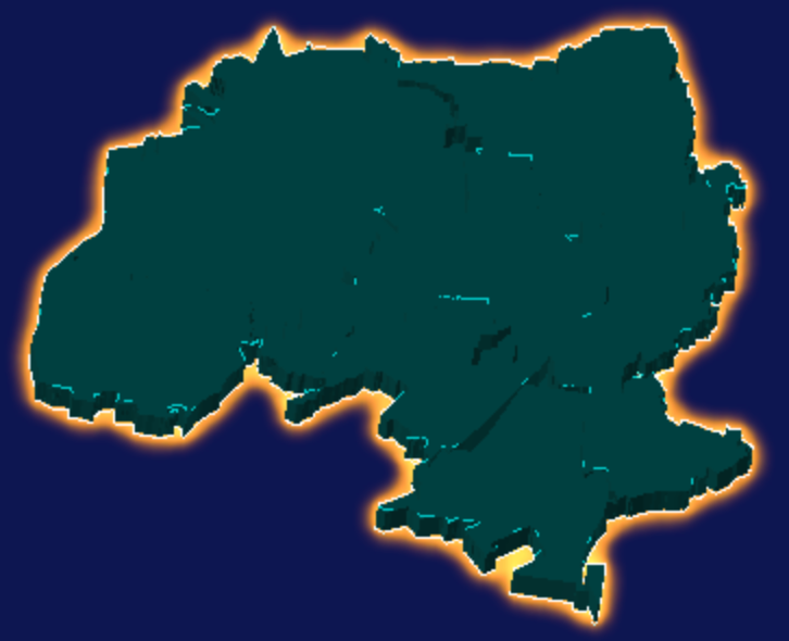 threejs杭州市临平区geoJson地图3d地图添加金色效果