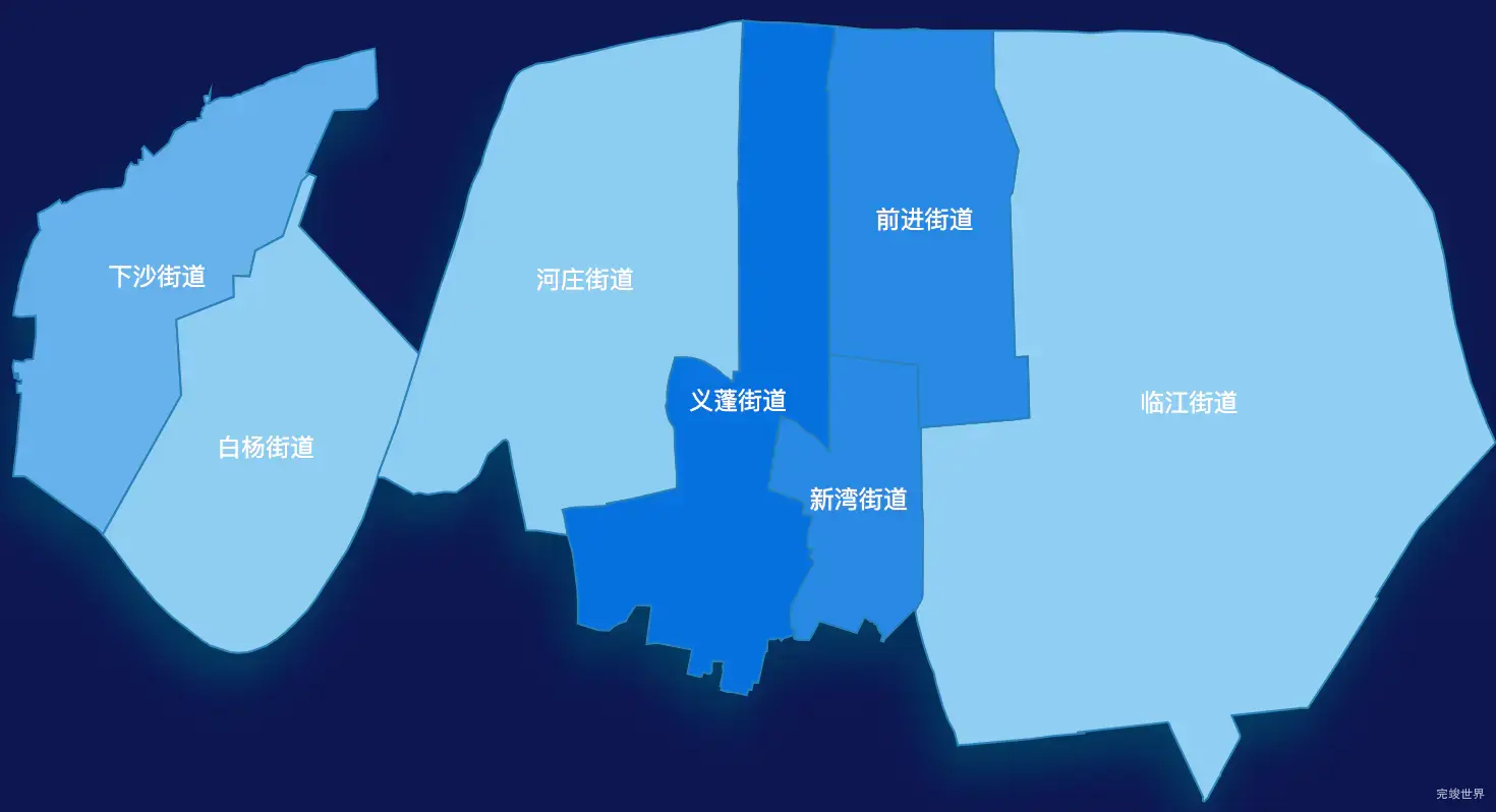 echarts杭州市钱塘区geoJson地图 tooltip轮播