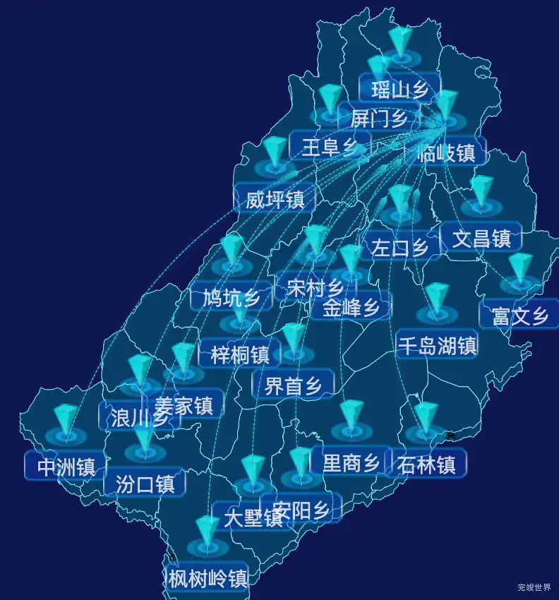 echarts杭州市淳安县geoJson地图label样式自定义