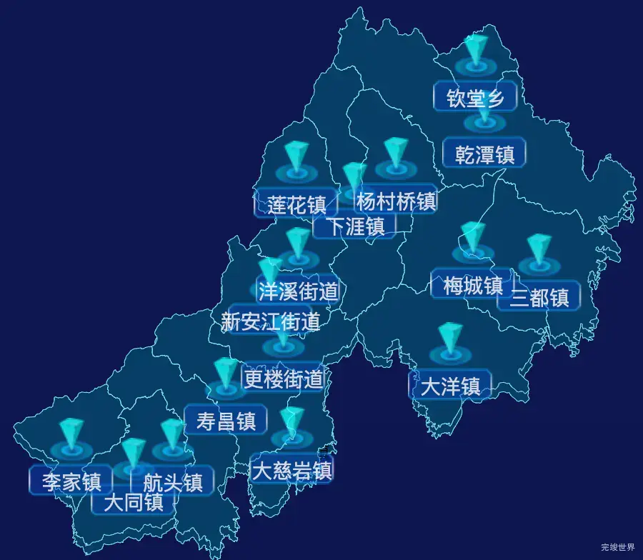 echarts杭州市建德市geoJson地图点击跳转到指定页面