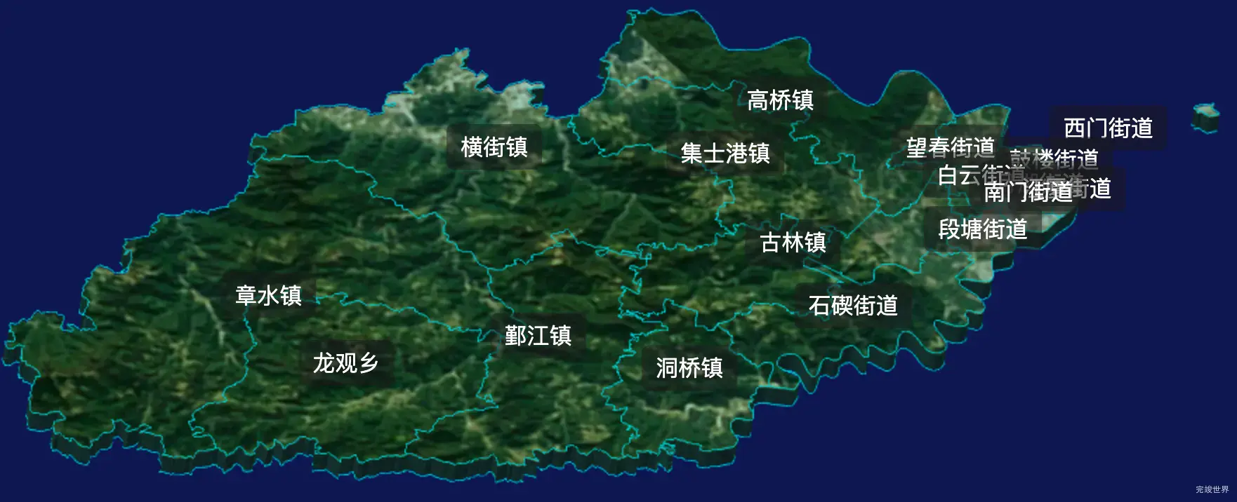 threejs宁波市海曙区geoJson地图3d地图css2d标签