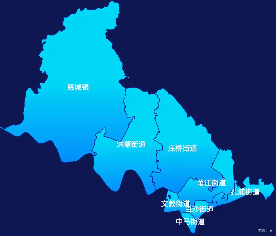 echarts宁波市江北区geoJson地图局部颜色渐变