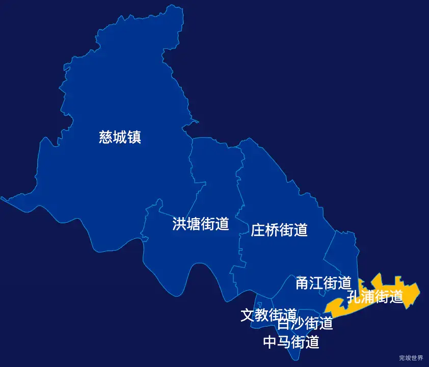 echarts宁波市江北区geoJson地图指定区域高亮