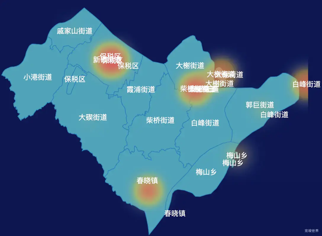 echarts宁波市北仑区geoJson地图热力图