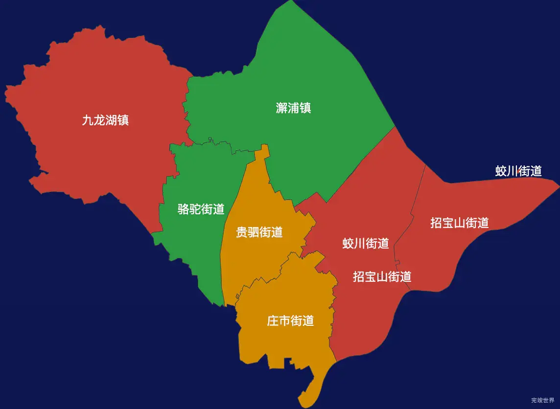 echarts宁波市镇海区geoJson地图定义颜色