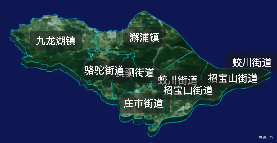 threejs宁波市镇海区geoJson地图3d地图css2d标签