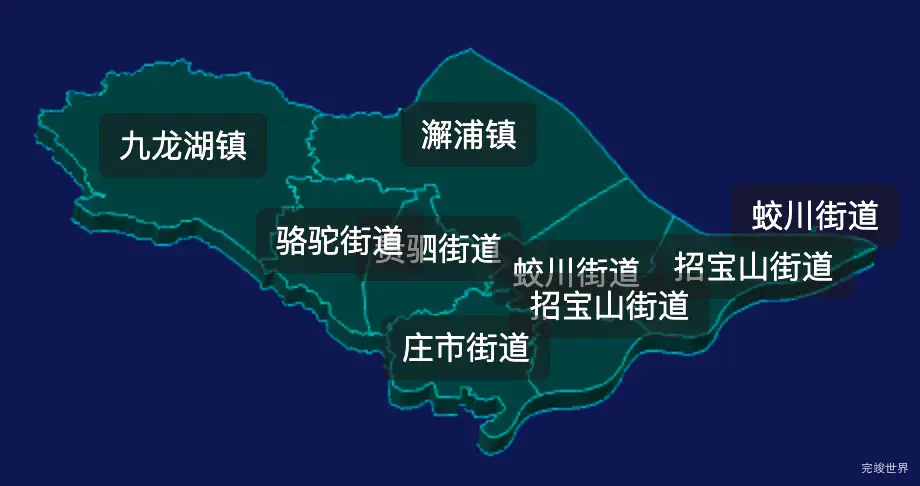 threejs宁波市镇海区geoJson地图3d地图