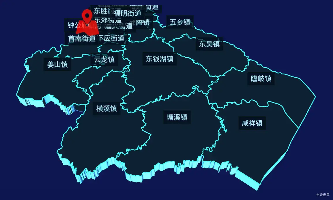 echarts宁波市鄞州区geoJson地图3d地图自定义图标