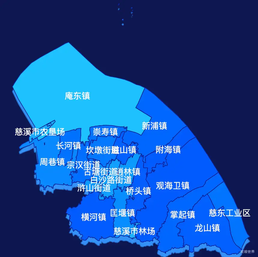 echarts宁波市慈溪市geoJson地图 visualMap控制地图颜色