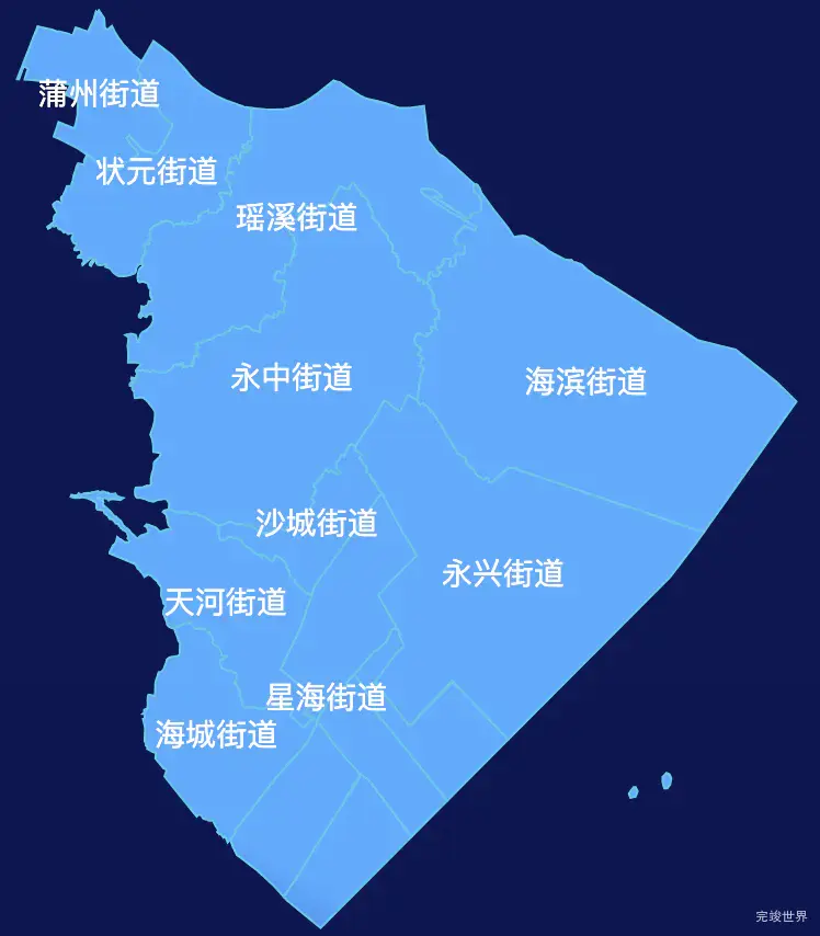 echarts温州市龙湾区geoJson地图全局颜色渐变