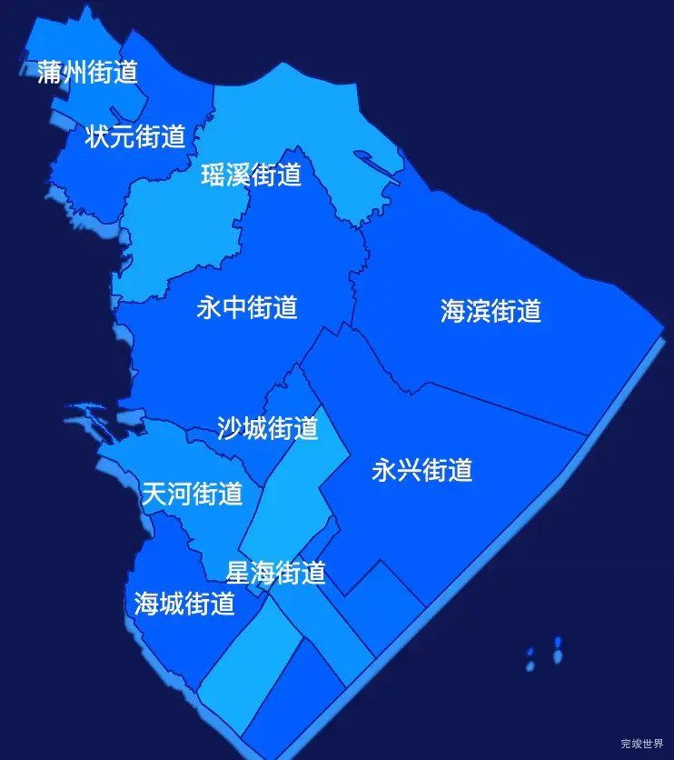 echarts温州市龙湾区geoJson地图 visualMap控制地图颜色