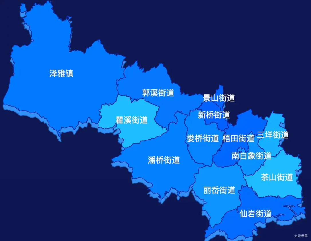 echarts温州市瓯海区geoJson地图 visualMap控制地图颜色