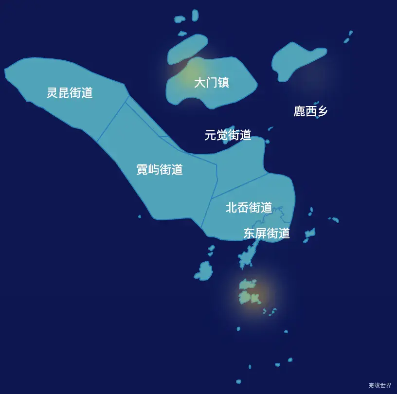 echarts温州市洞头区geoJson地图热力图