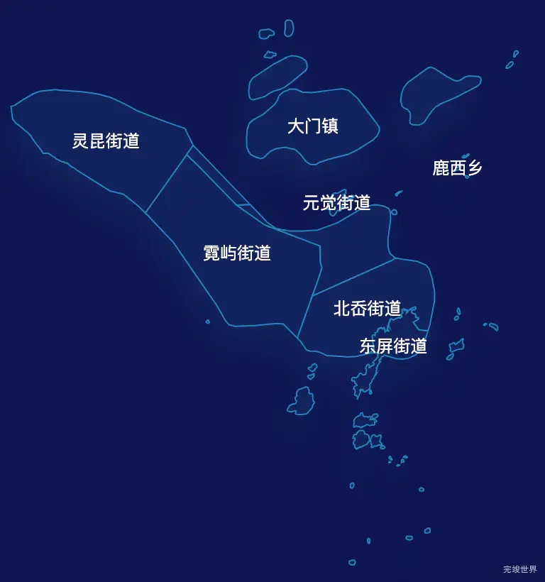 echarts温州市洞头区geoJson地图地图下钻展示