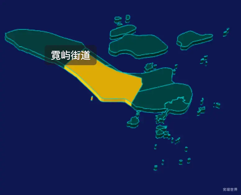 threejs温州市洞头区geoJson地图3d地图指定区域闪烁