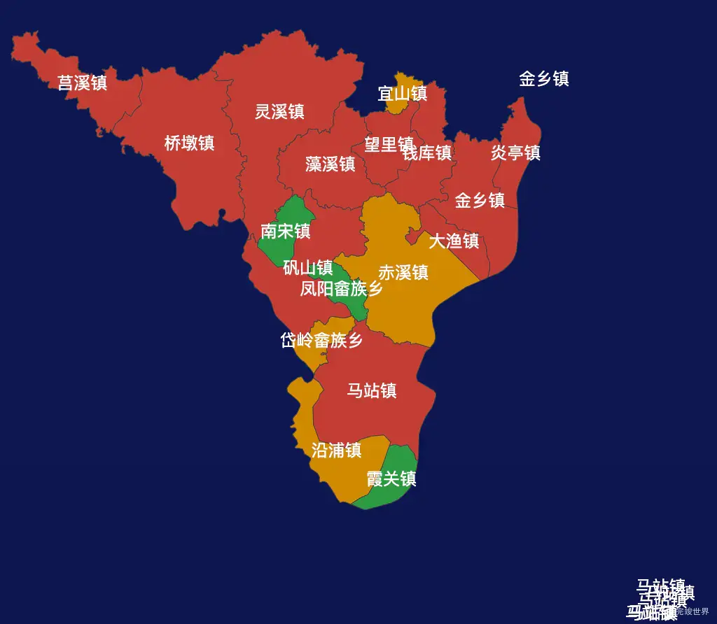 echarts温州市苍南县geoJson地图定义颜色