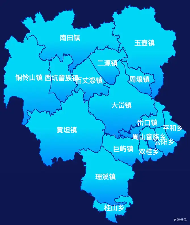 echarts温州市文成县geoJson地图局部颜色渐变