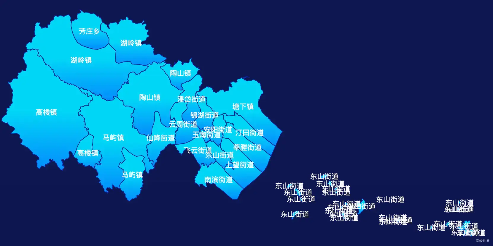 echarts温州市瑞安市geoJson地图局部颜色渐变