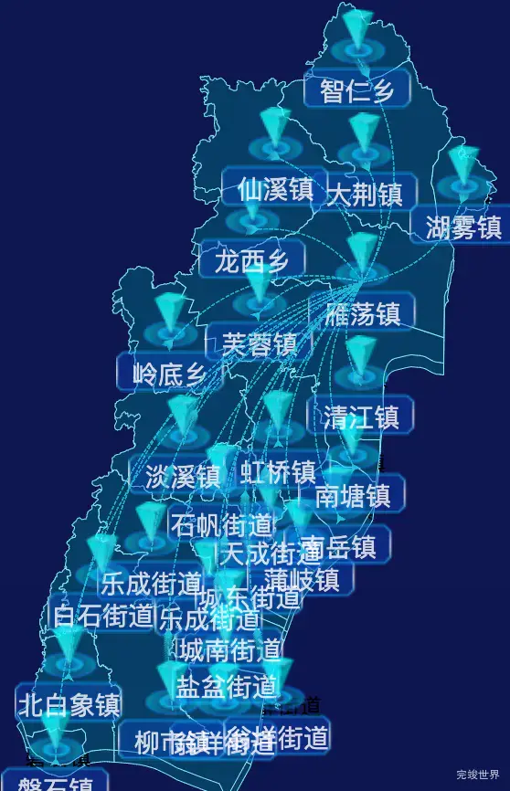 echarts温州市乐清市geoJson地图label样式自定义