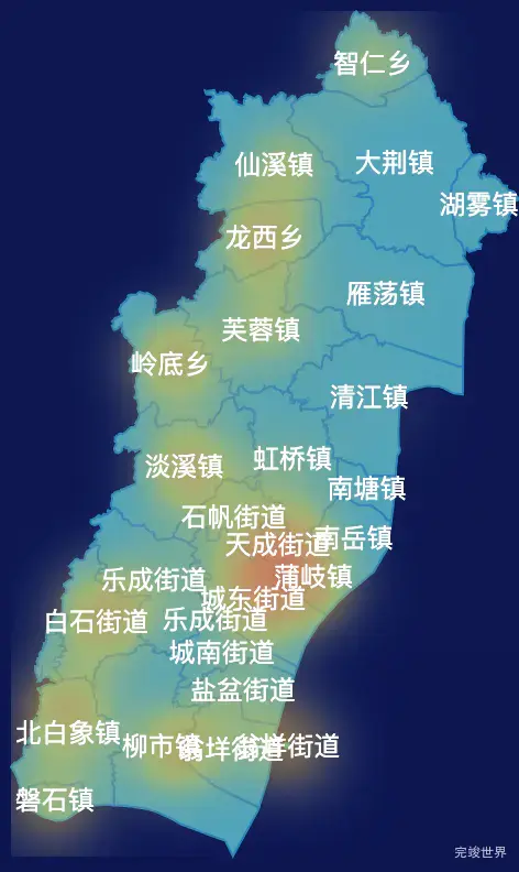 echarts温州市乐清市geoJson地图热力图