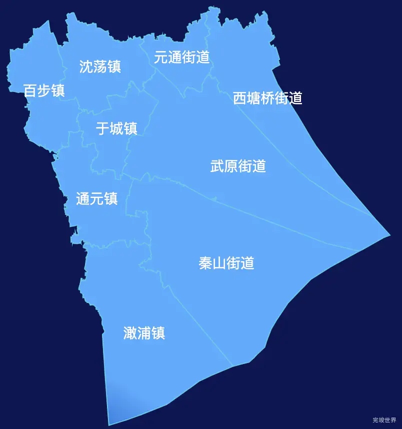 echarts嘉兴市海盐县geoJson地图全局颜色渐变