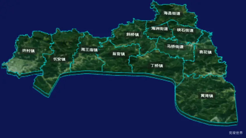 1threejs嘉兴市海宁市geoJson地图3d地图CSS3D标签