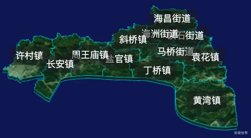 threejs嘉兴市海宁市geoJson地图3d地图自定义贴图加CSS2D标签