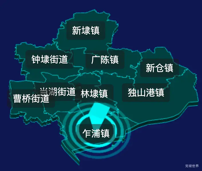 threejs嘉兴市平湖市geoJson地图3d地图CSS2D外加旋转棱锥