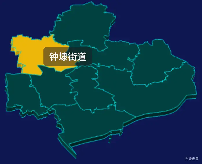 threejs嘉兴市平湖市geoJson地图3d地图鼠标移入显示标签并高亮