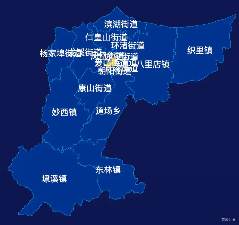 echarts湖州市吴兴区geoJson地图指定区域高亮