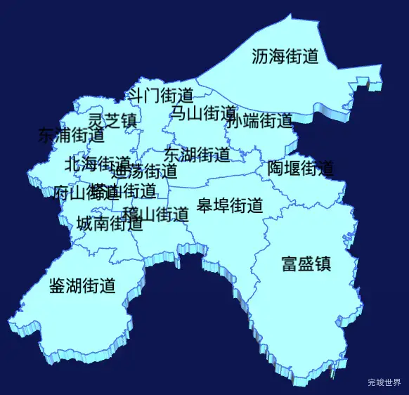 echarts绍兴市越城区geoJson地图3d地图