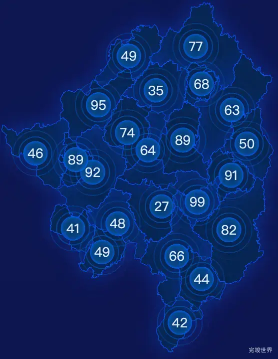 echarts绍兴市诸暨市geoJson地图圆形波纹状气泡图