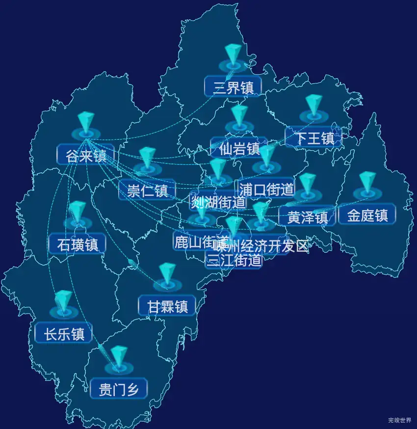 echarts绍兴市嵊州市geoJson地图label样式自定义