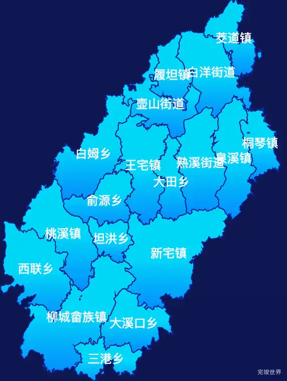 echarts金华市武义县geoJson地图局部颜色渐变